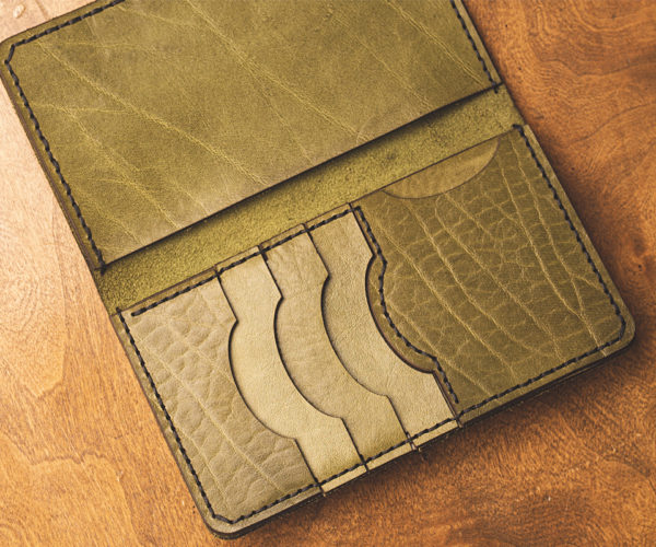 Greeny Long Bifold Wallet Open