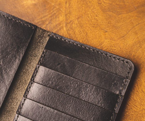 Black Long Bifold Wallet Card Holder