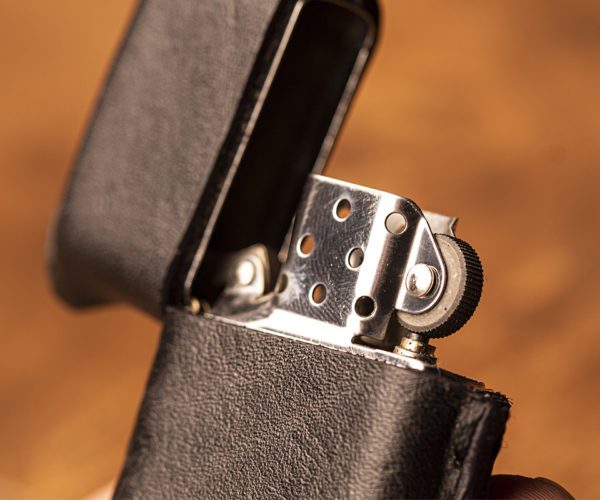 Black Leather Zippo Style Lighter