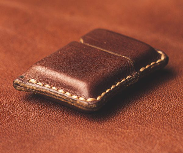 Brown Leather Zippo Style Lighter