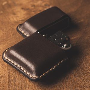 Chocolate Color Leather Zippo Style Lighter