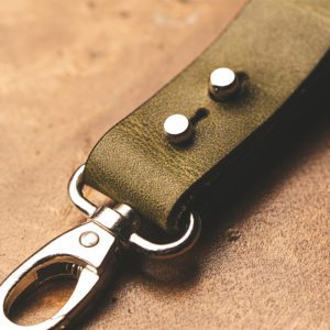 Green Leather Key Chain