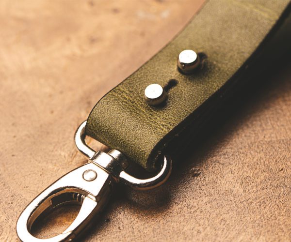 Green Leather Key Chain