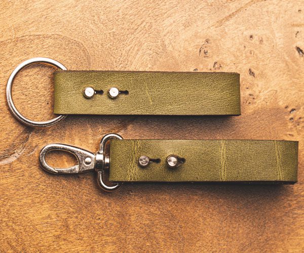 Green Leather Key Chain