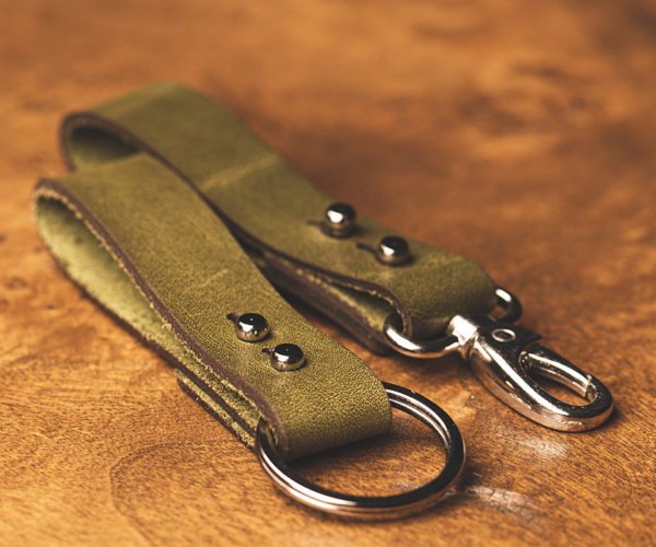 Green Leather Key Chain