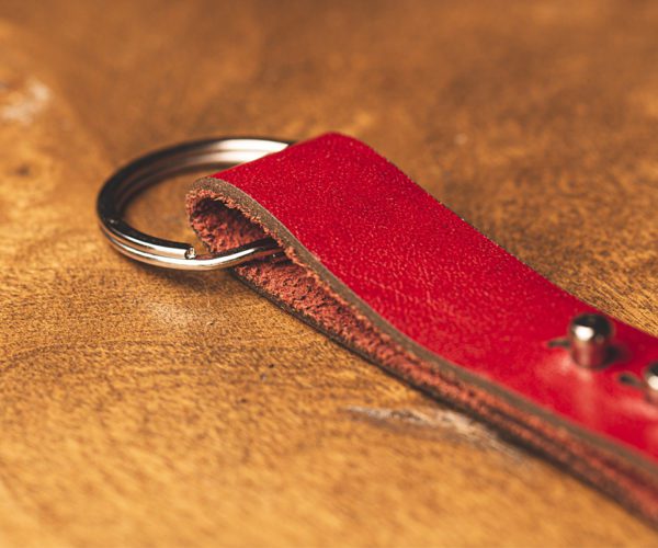 Red Leather Key Chain