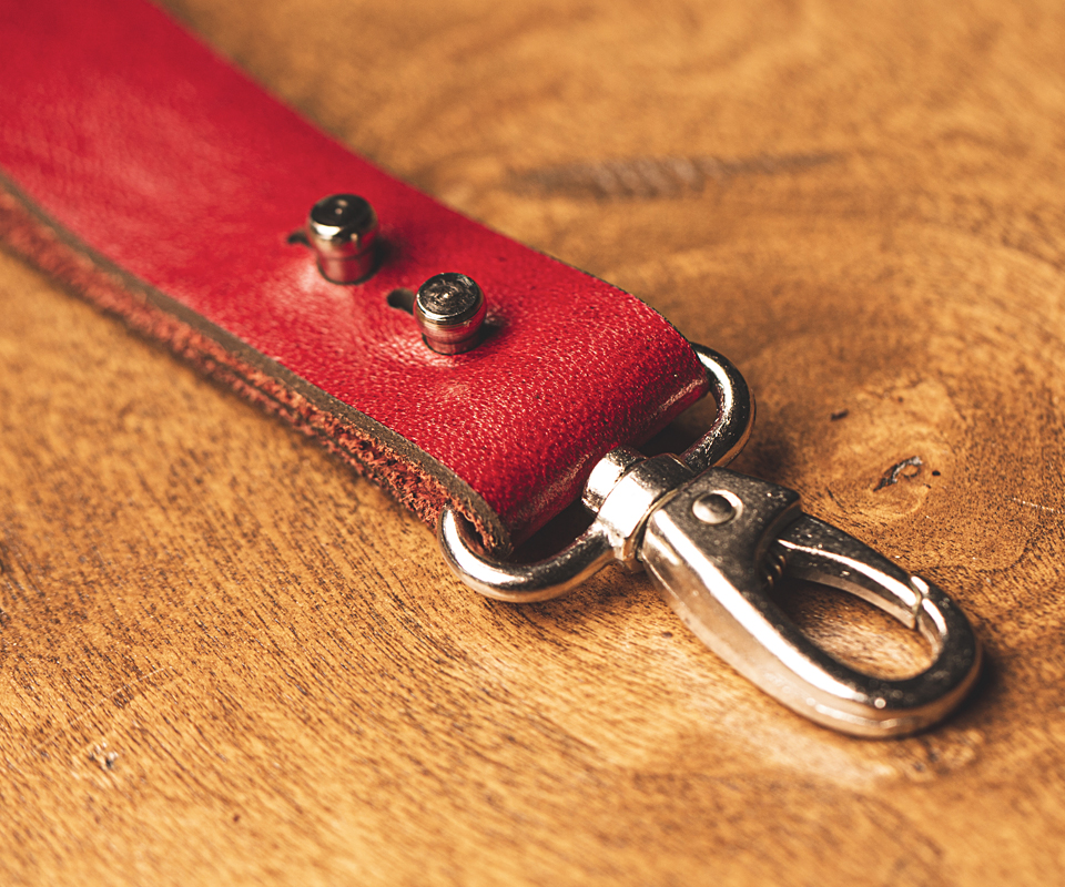 Red Leather Key Chain