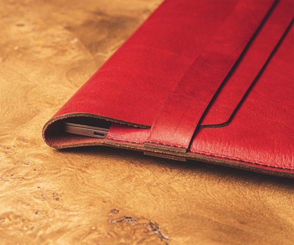 Red Color Macbook Sleeve Cover Detail