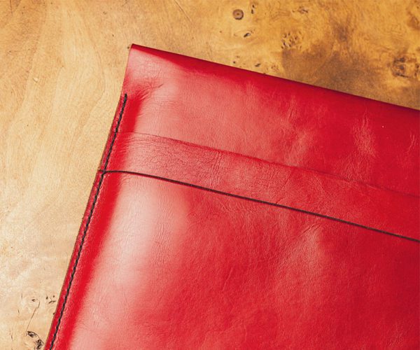 Red Color Macbook Sleeve Back Holder