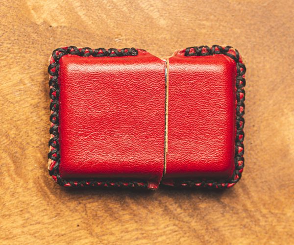 Red Leather Zippo Style Lighter