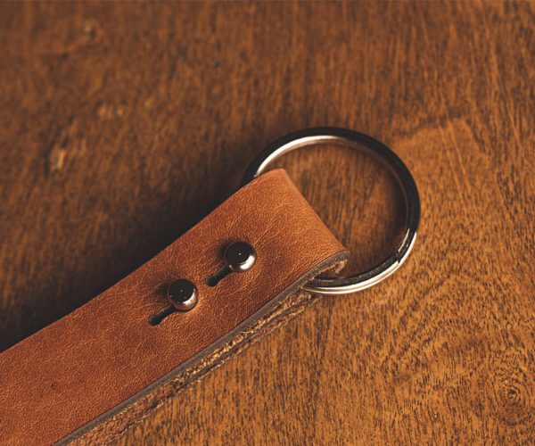 Tan Color Leather Key Chain