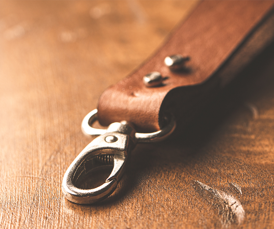 Tan Color Leather Key Chain