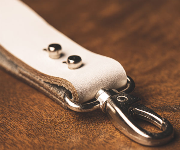 White Color Leather Key Chain